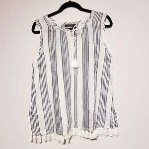 NWT Violeta Mango Striped tassels tank top